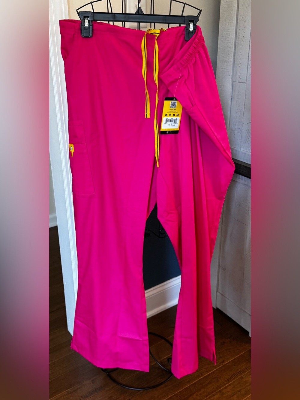 New WonderWink Origins Hot Pink 3X 3XL Flare leg women’s scrub pants Wink Flaw